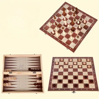 3-in-1 Foldable Backgammon Boards